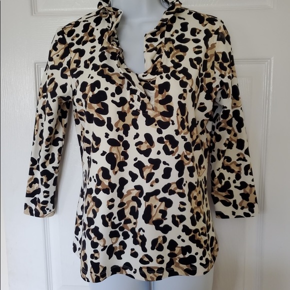 J. McLaughlin Tops - J.McLaughlin cheetah print blouse